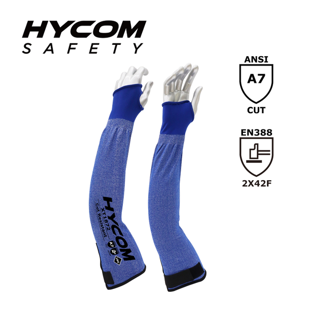 HYCOM 18G ANSI 7 Cut Resistant Arm Sleeves with Thumb Holes Anti-Cut Work Sleeves
