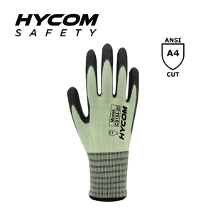 HYCOM 18G ANSI 4 Cut Resistant Glove Coated with Foam Nitrile Super Thiner PPE Gloves