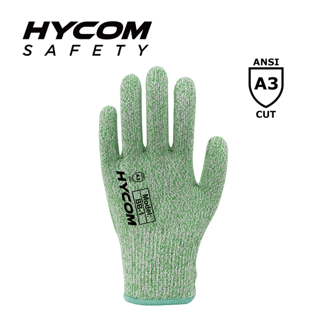 HYCOM 13G ANSI 3 Biodegradable Cut Resistant Glove FDA Anti-microbial Work Glove