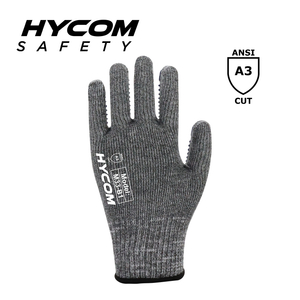 HYCOM Breath-cut 10G ANSI 3 Cut Resistant Glove with Palm PVC Dotted Coating Work Gloves