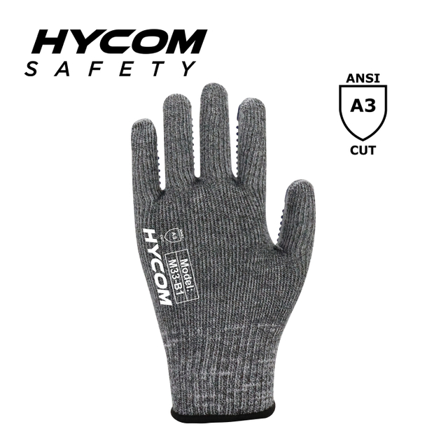 HYCOM Breath-cut 10G ANSI 3 Cut Resistant Glove with Palm PVC Dotted Coating Work Gloves