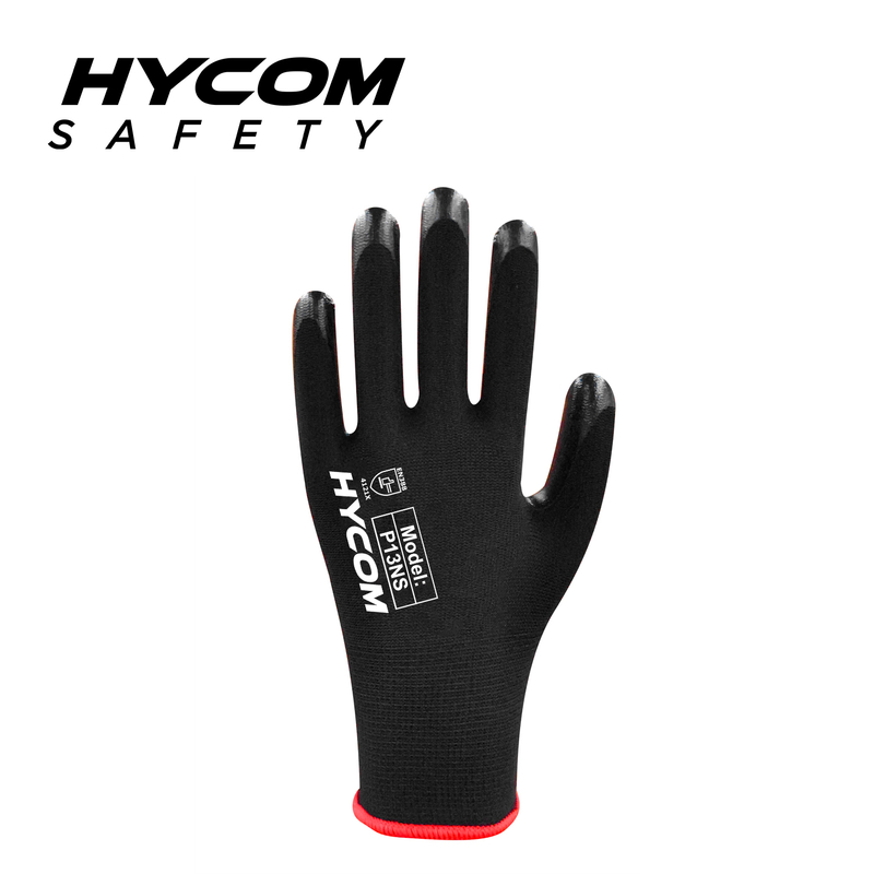 HYCOM 13G Polyester Work Glove with Palm Smooth Nitrile Coating