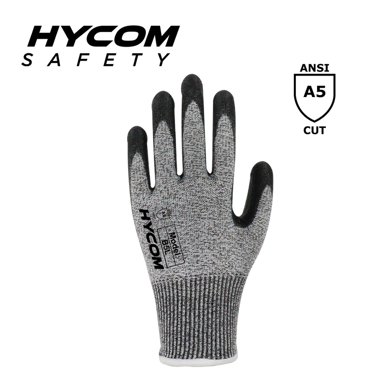 HYCOM Breath-cut 13G ANSI 5 Cut Resistant Glove Coated with Foam Nitrile HPPE Work Gloves