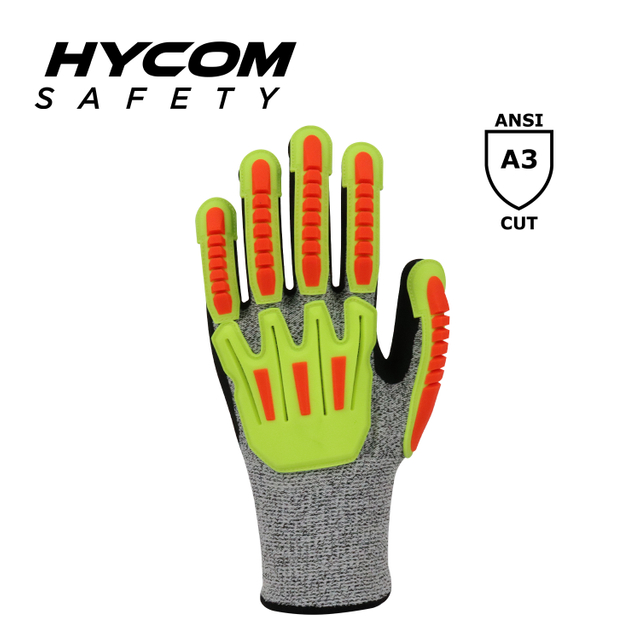 HYCOM Breath-cut ANSI 3 Cut Resistant Glove Coated with Sandy Nitrile HPPE Work Gloves