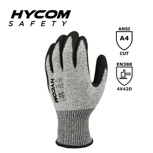 HYCOM Breath-cut 13G ANSI 3 Cut Resistant Glove with Foam Nitrile HPPE Work Gloves