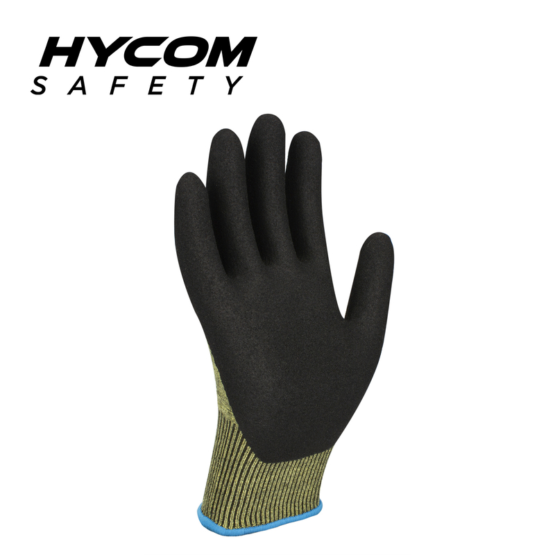 HYCOM 15G ANSI Cut 5 Heat Resistant Glove Coated with Foam Nitrile High Cut Aramid Glove