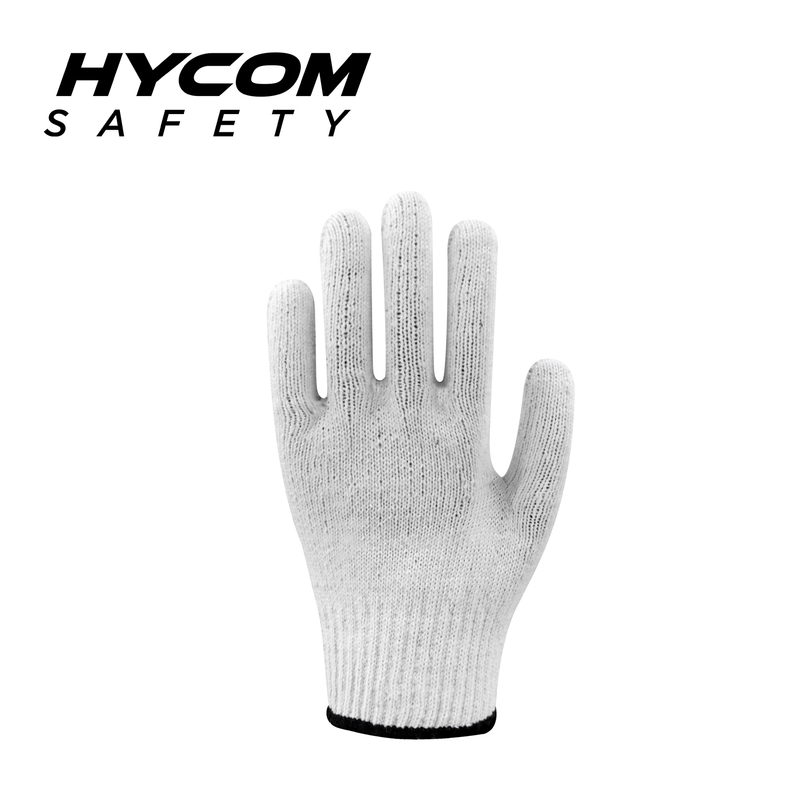 HYCOM Breathable Cotton Polyester Glove with PVC Dotted Coating Flexible Work Glove