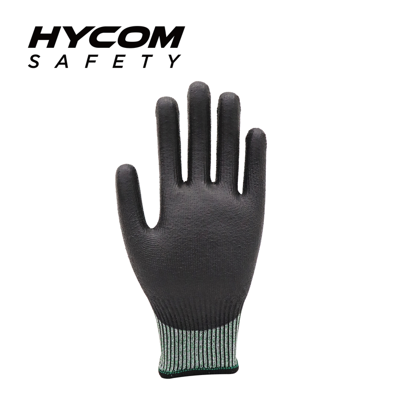 HYCOM Flexible 13G ANSI 3 Cut Resistant Glove with PU Coating Environment Friendly GRS Work Gloves