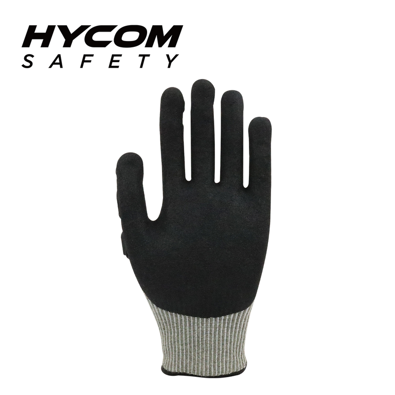 HYCOM Breath-cut Level 5 ANSI 6 Cut Resistant Glove Coated with Sandy Nitrile and TPR Work Gloves