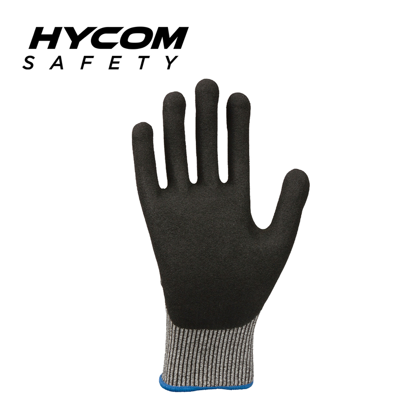 HYCOM Breath-cut ANSI 4 Cut Resistant Glove Coated with Sandy Nitrile and TPR Work Gloves