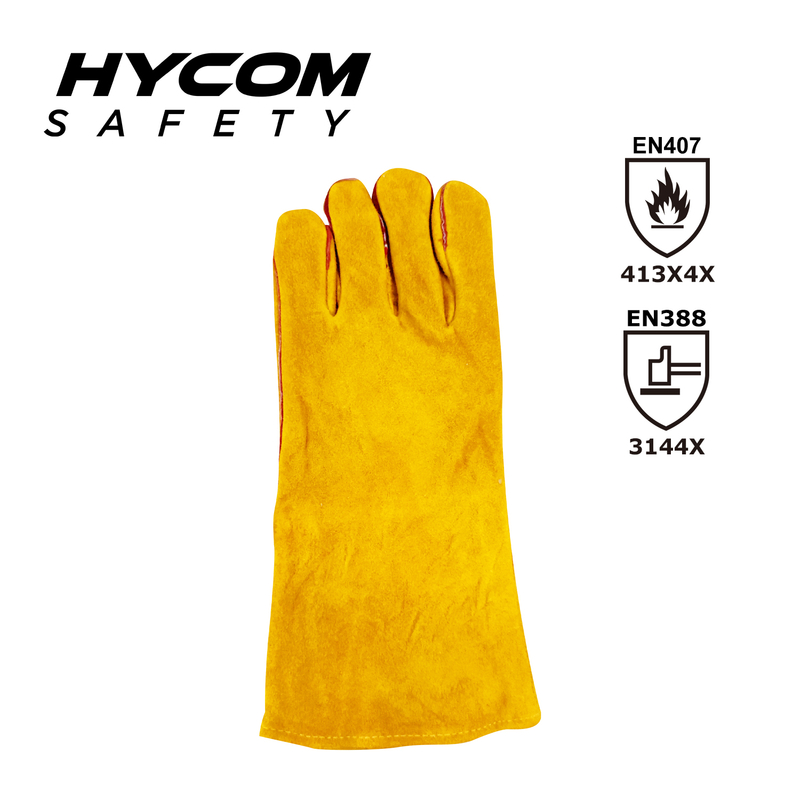 HYCOM Breathable Cow Leather Glove Flexible Heat Resistant Work Glove