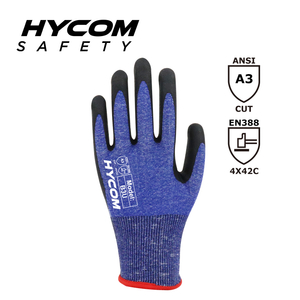 HYCOM Breath-cut 18G ANSI 3 Cut Resistant Glove with Foam Nitrile Coating HPPE Work Gloves