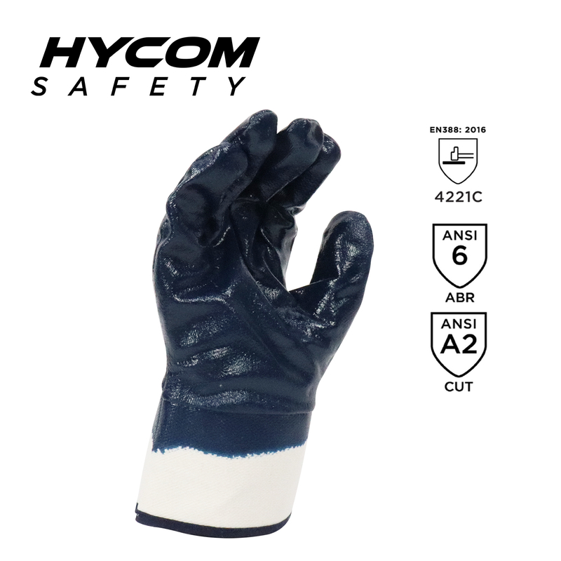 HYCOM ANSI 2 Cotton Glove with Nitrile Coating Oil Resistant Work Glove