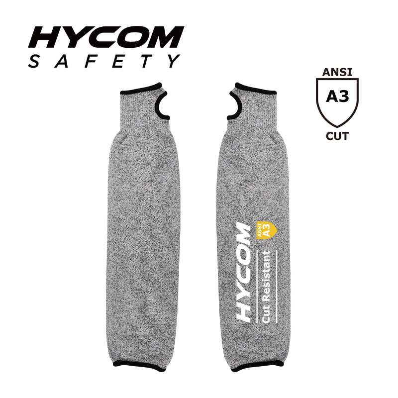 HYCOM Breathable ANSI 3 Cut Resistant Sleeve with Thumb Slot HPPE High Peformance Sleeve
