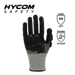 HYCOM Breath-cut Level 5 ANSI 6 Cut Resistant Glove Coated with Sandy Nitrile and TPR Work Gloves