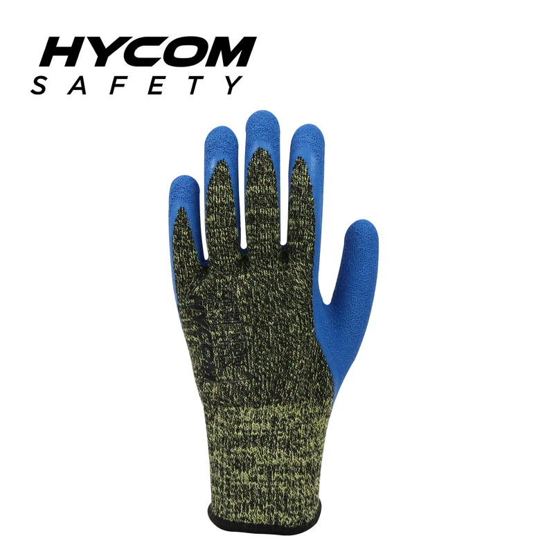 HYCOM 10G aramid contact high temperature 250°C/480F cut resistant with crinkle latex glove