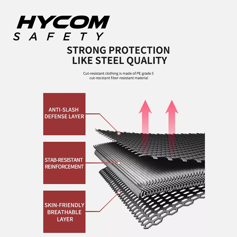 HYCOM ANSI 5 Cut Resistant Pullover Cloting with High Visible Reflective Tape And Thumb Hole PPE Clothing