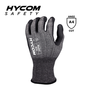 HYCOM Breath-cut 18G ANSI 4 Cut Resistant Glove with Foam Nitrile HPPE Safety Gloves