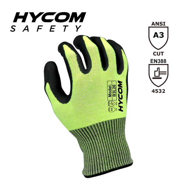 HYCOM Breath-cut 13G Level 5 ANSI 3 Cut Resistant Glove with Foam Nitrile HPPE Work Gloves