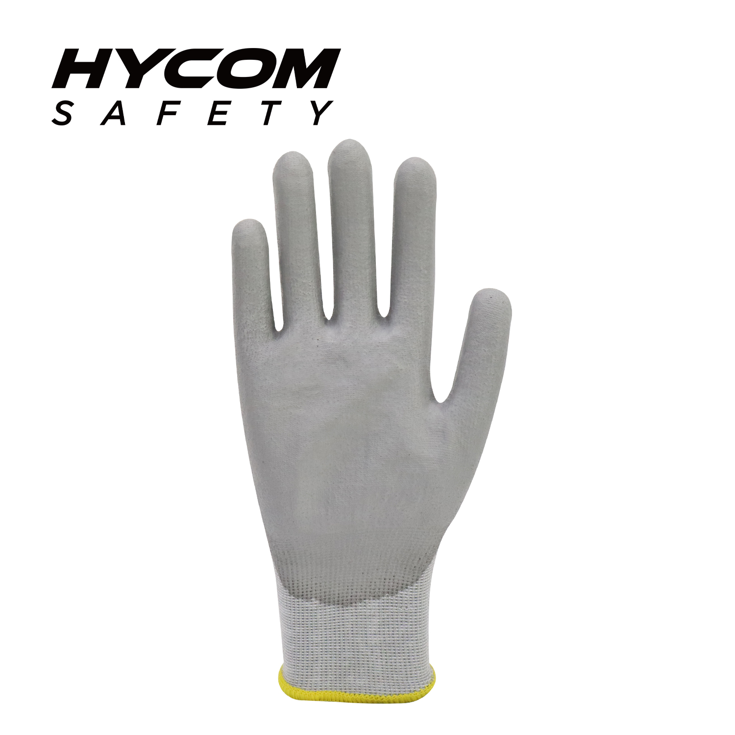 HYCOM 18G ANSI 2 Breathable Yarn Cut Resistant Glove Coated with Palm Polyurethane Super Thiner Work Gloves