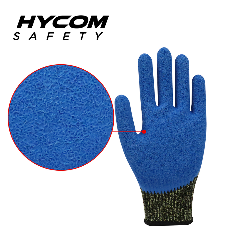 HYCOM 10G aramid contact high temperature 250°C/480F cut resistant with crinkle latex glove