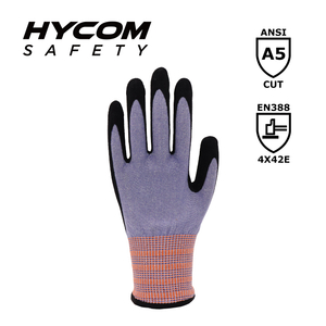 HYCOM 13G ANSI 5 Lightweight Cut Resistant Glove Coated with PU Instant Cooling Work Gloves