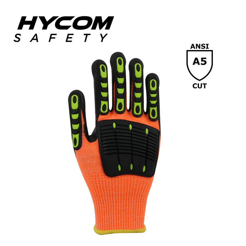 HYCOM Breath-cut ANSI 5 Cut Resistant Glove Coated with Foam Nitrile and Nitrile dots Work Gloves