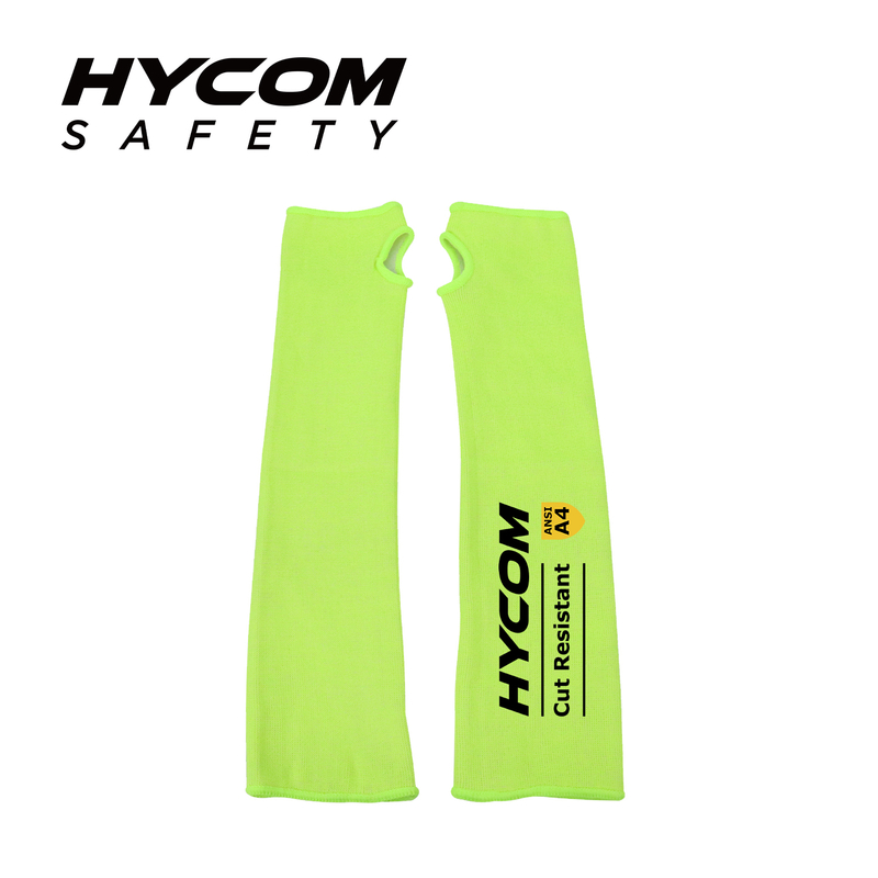 HYCOM Cut Level 4 Green Cut Resistant Arm Cover Sleeve with Thumb Slot For Work Safety