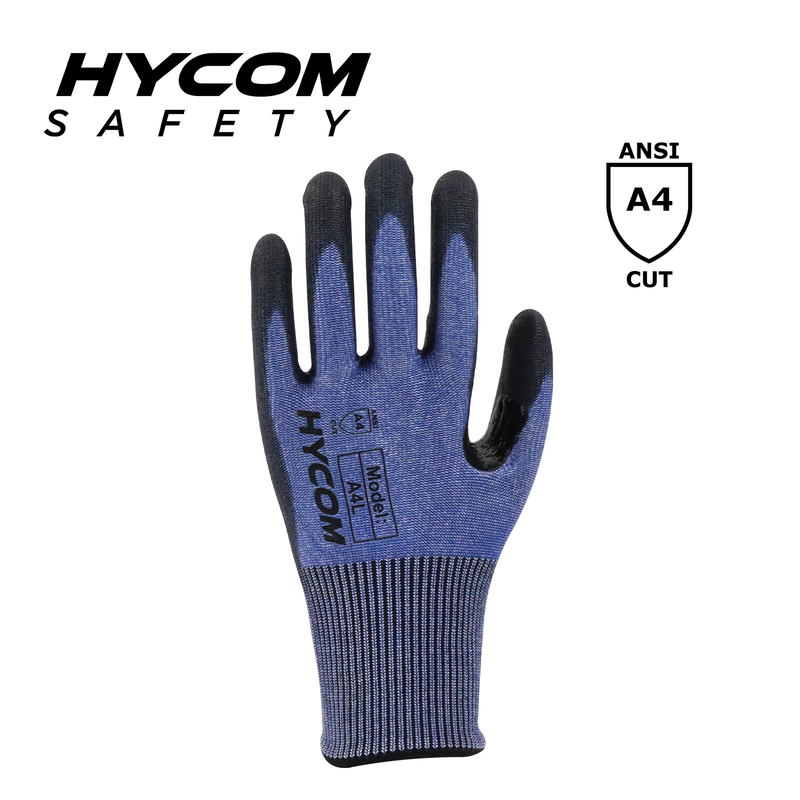 HYCOM 13G ANSI 4cut Resistant Glove with Palm Polyurethane Coating