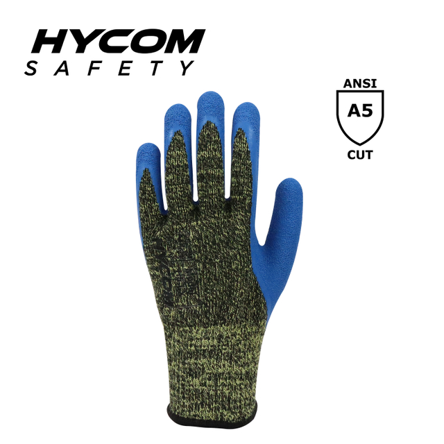 HYCOM 10G ANSI Cut 5 Heat Resistant Glove Coated with Latex High Cut Aramid Work Glove