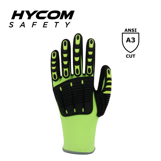 HYCOM Breath-cut ANSI 3 Cut Resistant Glove Coated with Sandy Nitrile TPR Work Gloves