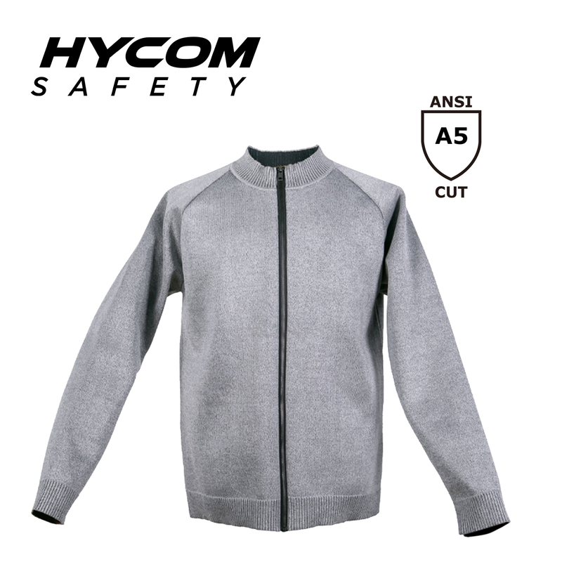 HYCOM ANSI 5 Cut Resistant Zipper Jacket with Breathable Pique And Thumb Hole PPE Clothing