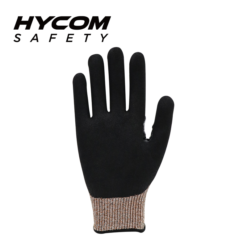 HYCOM 13G Cut Level 4 No Steel No Glass Cut Resistant Glove Coated with Foam Nitrile Thumb Crotch Reinfored Working Gloves