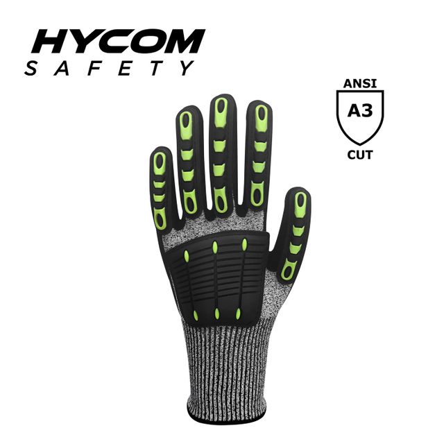 HYCOM 13G Breath-cut ANSI 3 Cut Resistant Glove with TPR Coating Oil Retardant Work Gloves