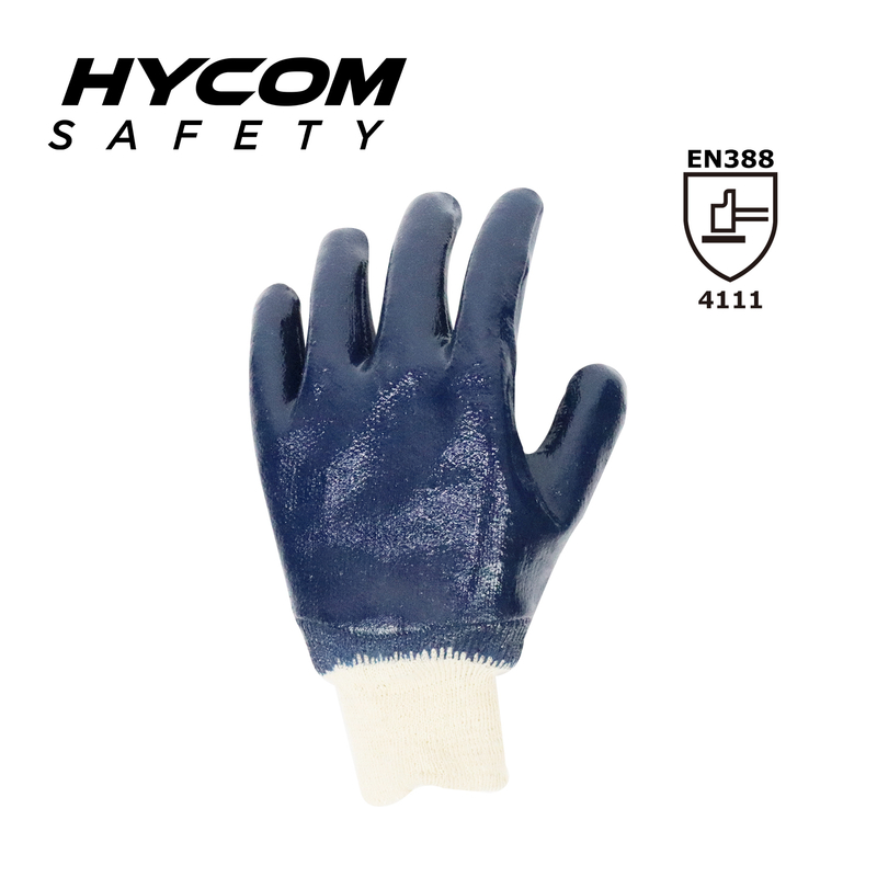 HYCOM Cotton Glove with Nitrile Coating Abrasion Resistance Work Glove